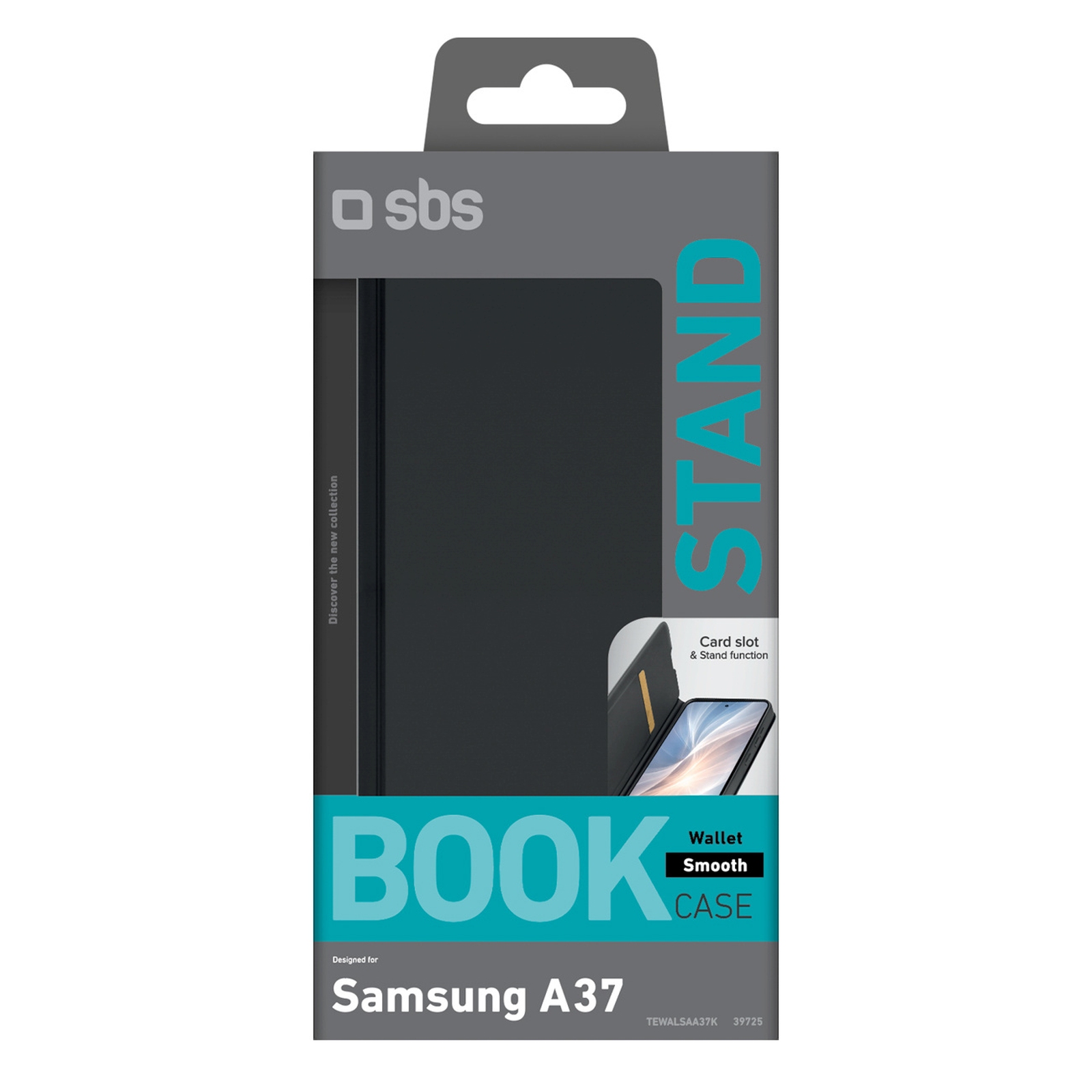 Dėklas Su Kortelių Lizdu, Skirtas "samsung Galaxy A37" Piniginei "smooth" - Juodas