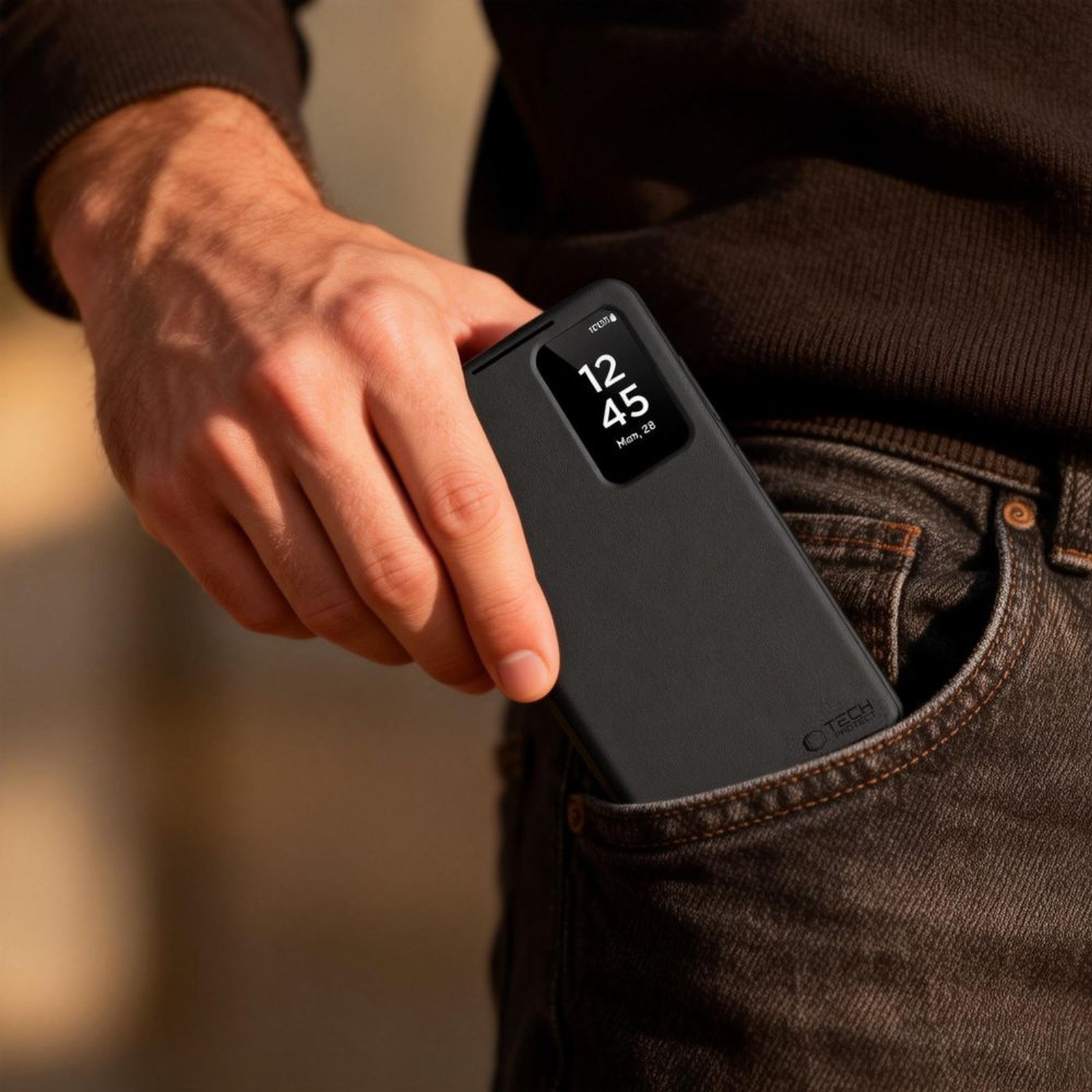 "samsung Galaxy S26" Dėklas Su "smart Wallet" Užrašų Kišenė - Juodas
