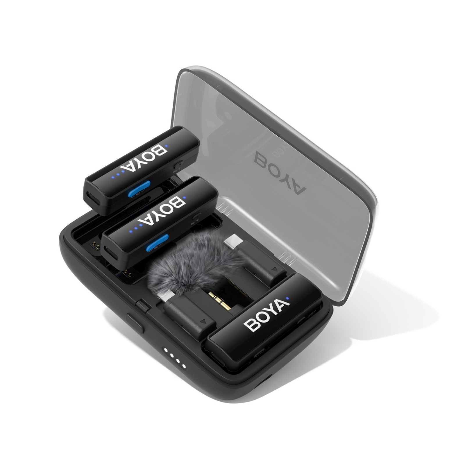 Belaidžio Mikrofono Rinkinys Su Dėklu 1000 Mah 2,4ghz Usb-c