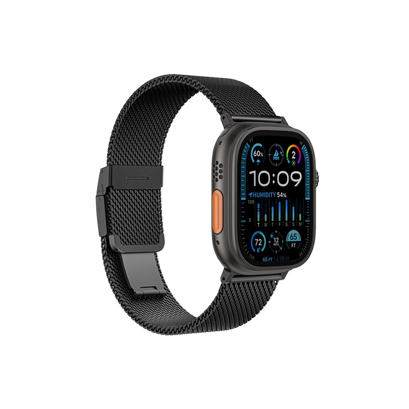Titano Dirželis "applewatch" Laikrodžiui 38/40/41/42/44/45/46/49 Mm - Juodas