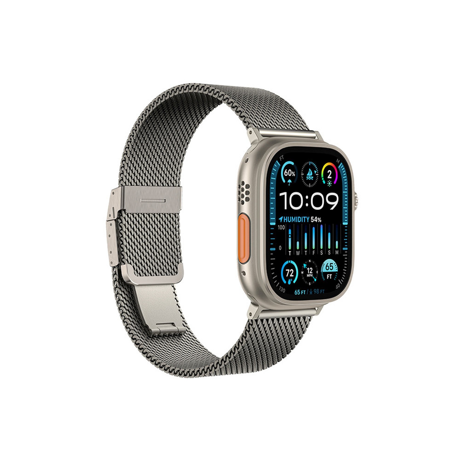 Titano Dirželis "applewatch" Laikrodžiui 38/40/41/42/44/45/46/49 Mm - Sidabrinis