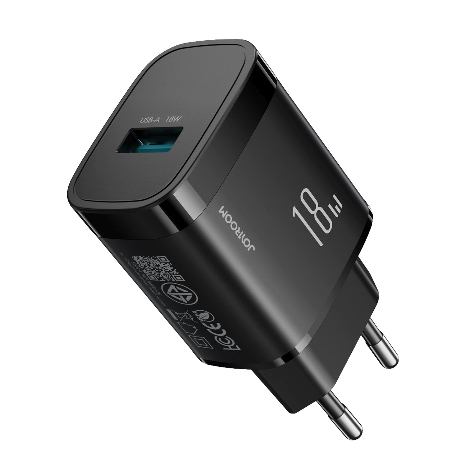 Usb-a 18 W Tinklo įkroviklis Su 1 M Ilgio Usb-a - Usb-c Kabeliu - Juodas