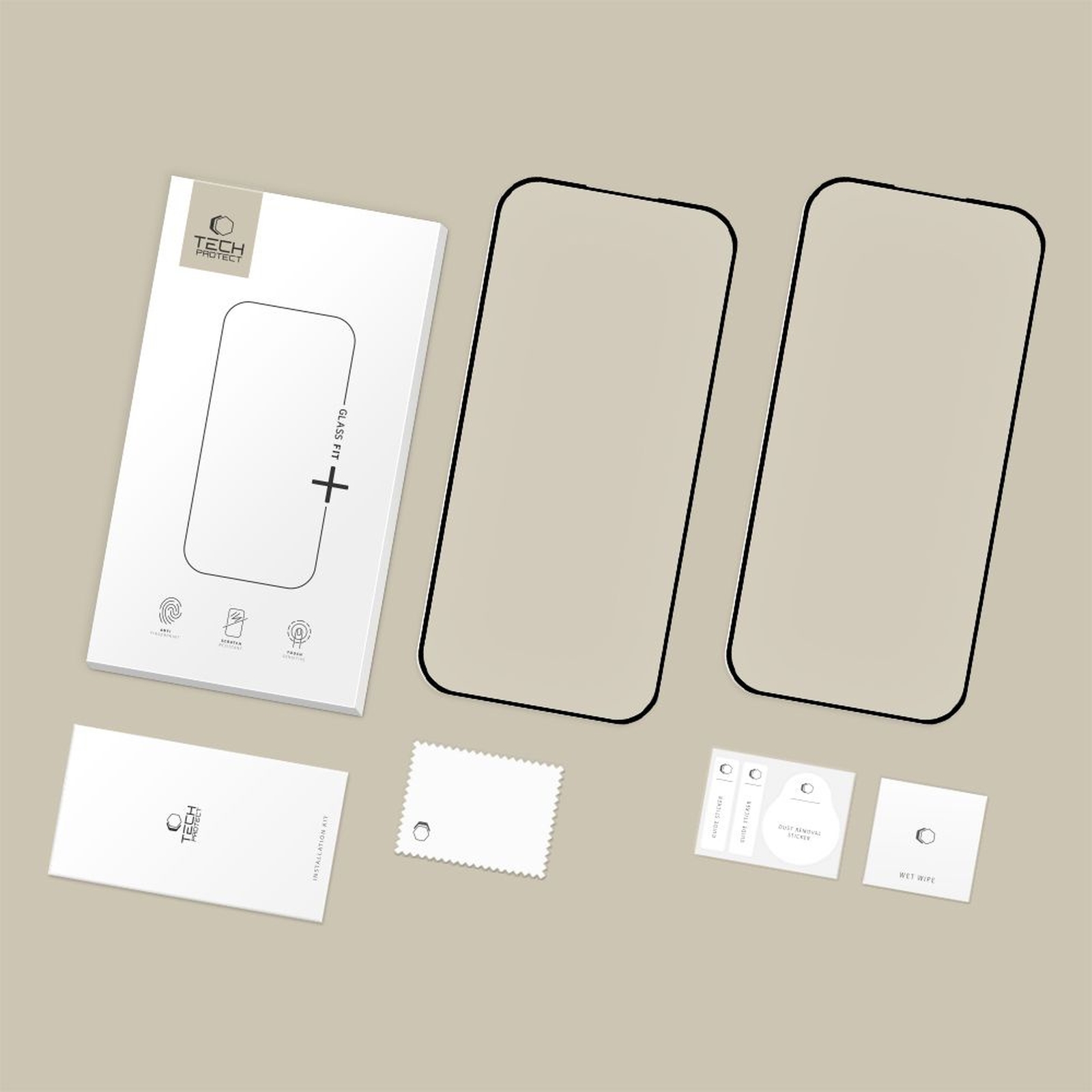 Grūdintas Stiklas "google Pixel 9a / 10a Glass Fit+", Juodas - 2 Vnt.