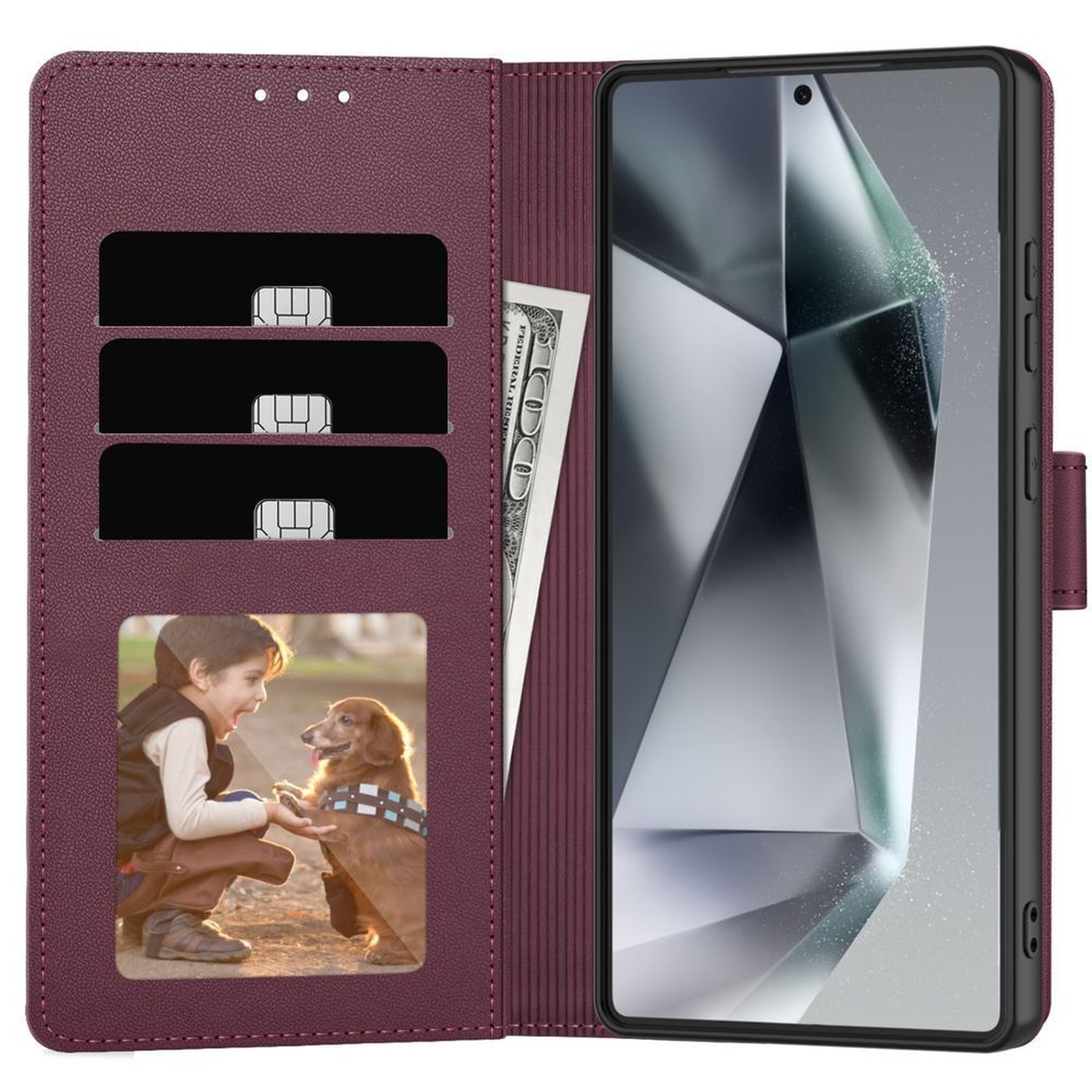 Dėklas "samsung Galaxy S26" Piniginei - Bordo Spalvos