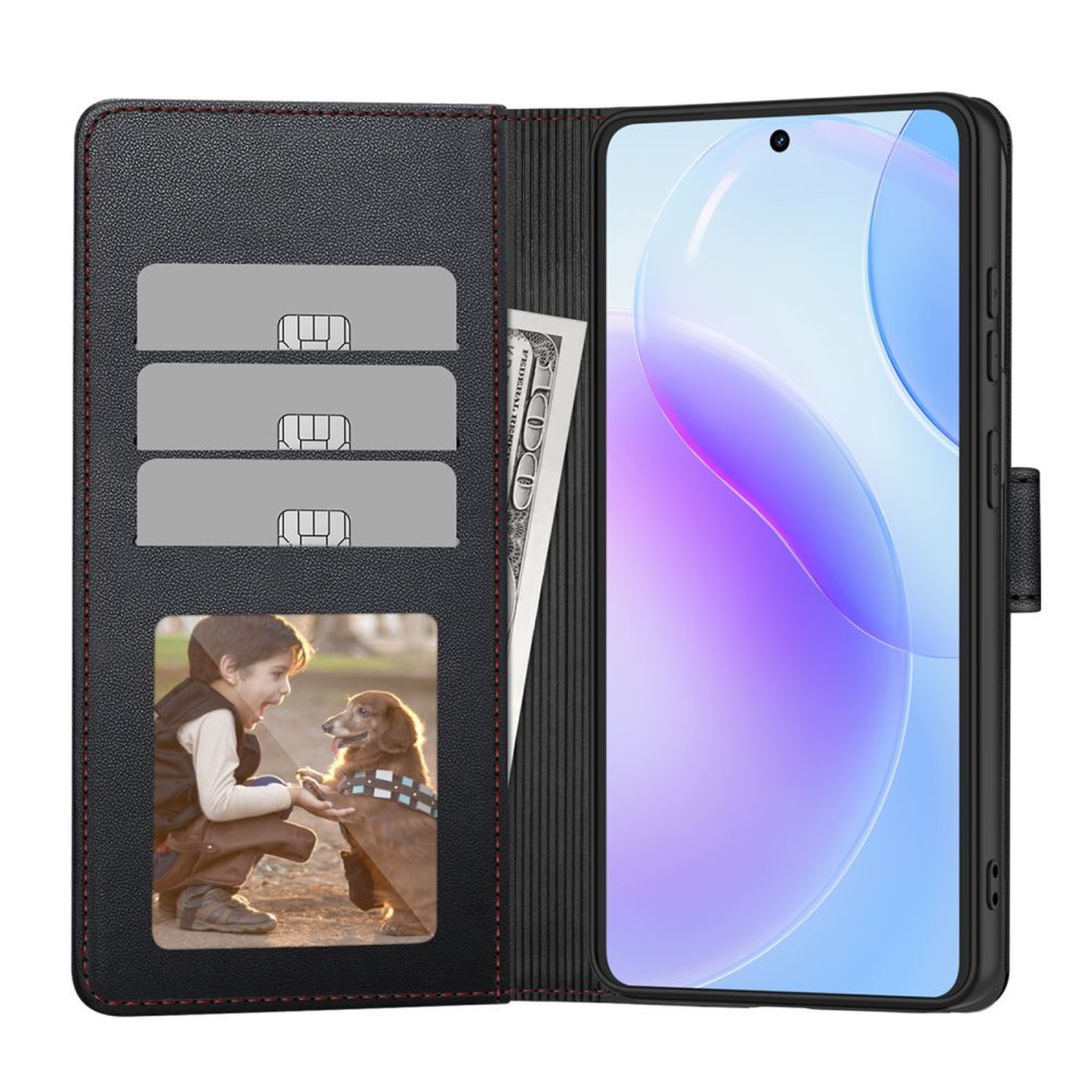 "samsung Galaxy S26 Ultra Wallet" Dėklas - Juodai Raudonas