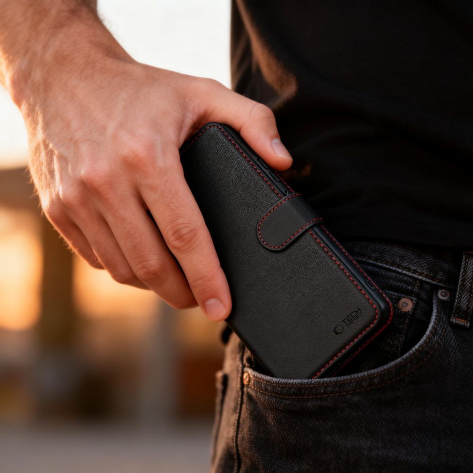 "samsung Galaxy S26 Ultra Wallet" Dėklas - Juodai Raudonas