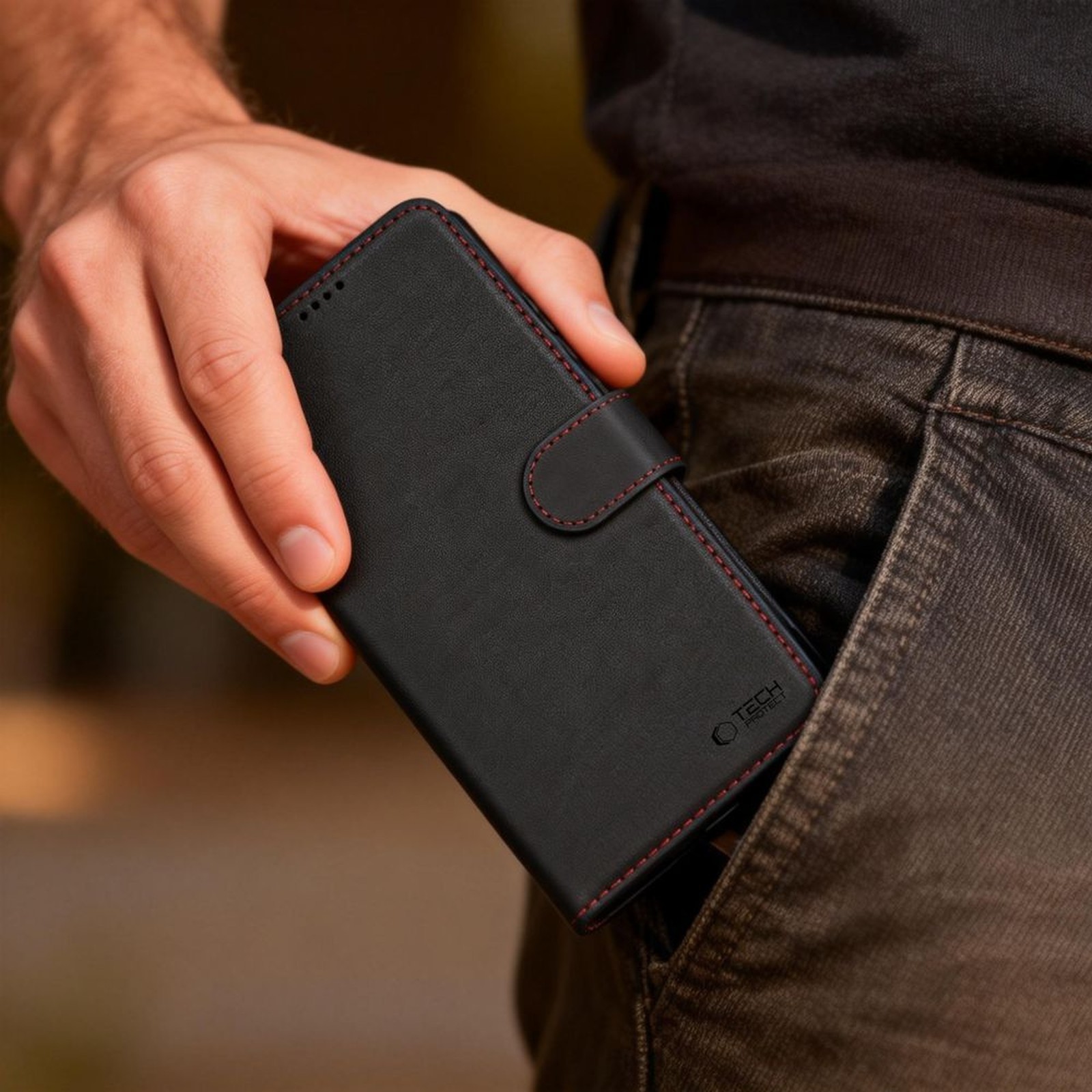 "samsung Galaxy S26 Ultra Wallet" Dėklas - Juodai Raudonas