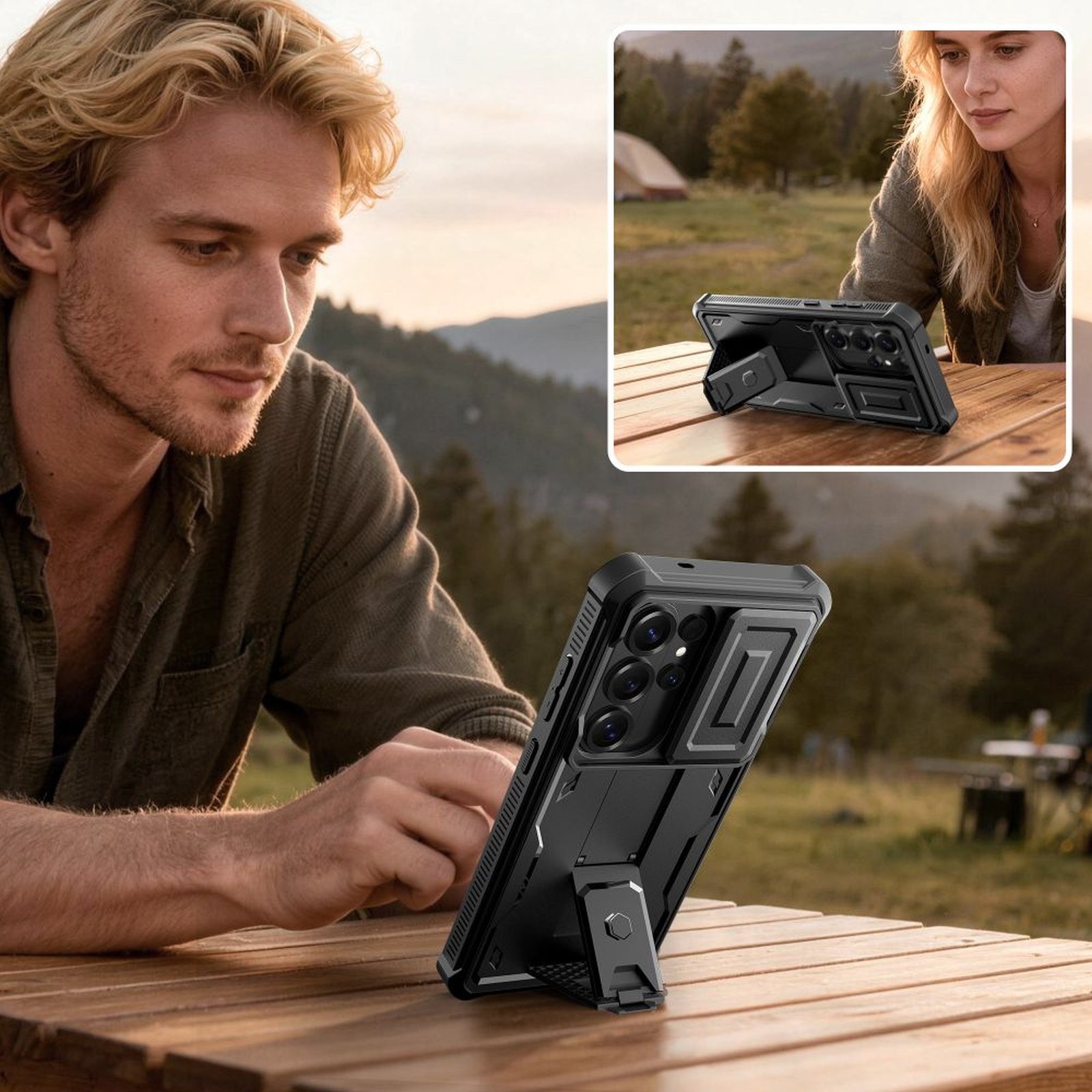 Dėklas "samsung Galaxy S26 Ultra Kevlar Cam+" - Juodas