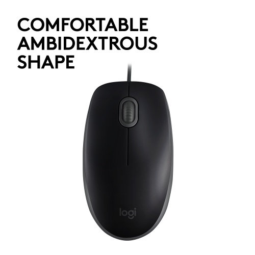 Logitech B110 Silent Laidinė pelė, USB-A, 1000 DPI, Juoda