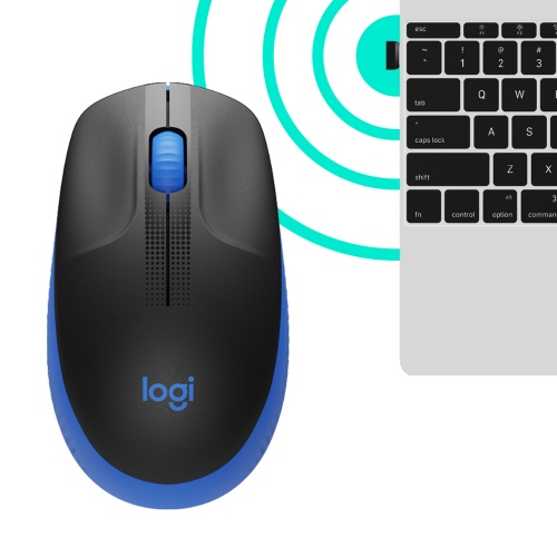 Logitech M190 Full-Size Belaidė pelė, RF Wireless, 1000 DPI, Mėlyna