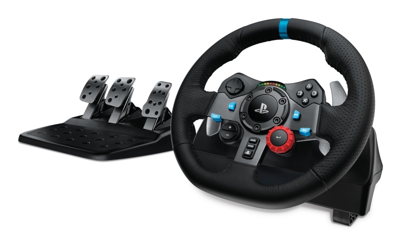 Logitech G29 Driving Force Žaidimų vairas ir pedalai + G435 Ausinės, skirta PC, PS3, PS4, PS5, Juoda
