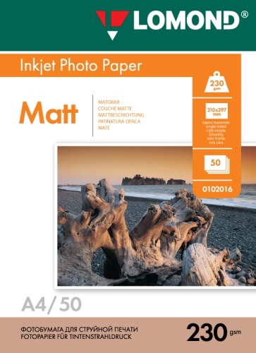 Fotopopierius Lomond Photo Inkjet Paper Matinis 230 g/m2 A4, 50 lapų NP