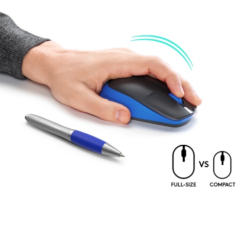 Logitech M190 Full-Size Belaidė pelė, RF Wireless, 1000 DPI, Mėlyna