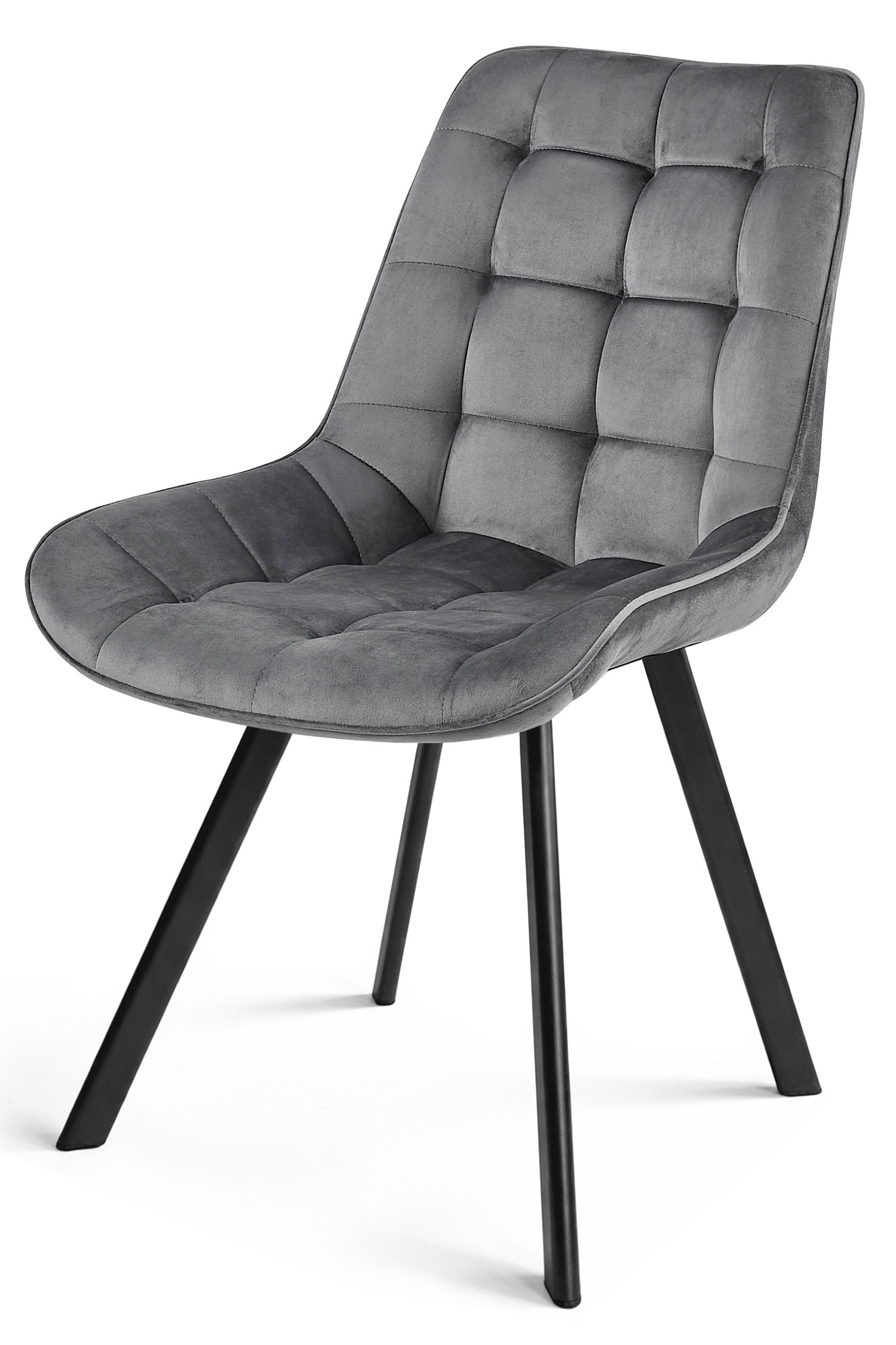 Soria Kėdė - Tamsiai Pilkas Aksomas / Juodos Kojos X 3