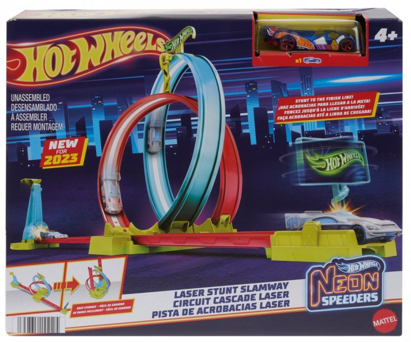 "hot Wheels" Hpc05 "neon Speeders" Bėgių Kelio Rinkinys - Neoninė šviečianti Kilpa
