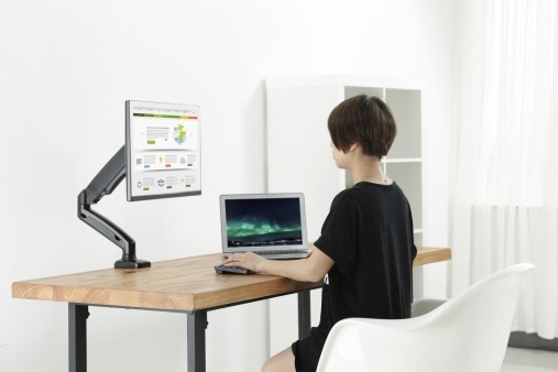Up Up Premium Single Screen Monitoriaus laikiklis 17-32'', VESA 75x75, 100x100, Matinė juoda
