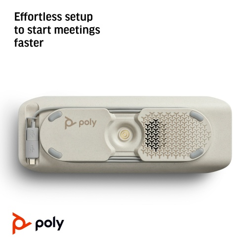 Poly Sync 40 MS Teams Belaidis Konferencinis garsiakalbis, Bluetooth, USB-A/USB-C, Silver