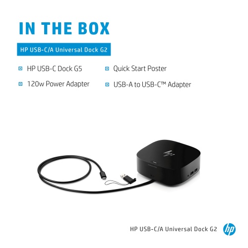 HP USB-C Dock G5 (26D32AA) (5TW10AA)Jungčių stotelė, Juoda