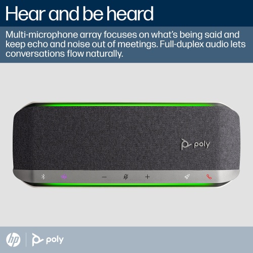 Poly Sync 40 MS Teams Belaidis Konferencinis garsiakalbis, Bluetooth, USB-A/USB-C, Silver