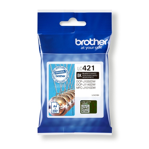 Brother LC-421BK (LC421BK) Rašalinė kasetė, Juoda