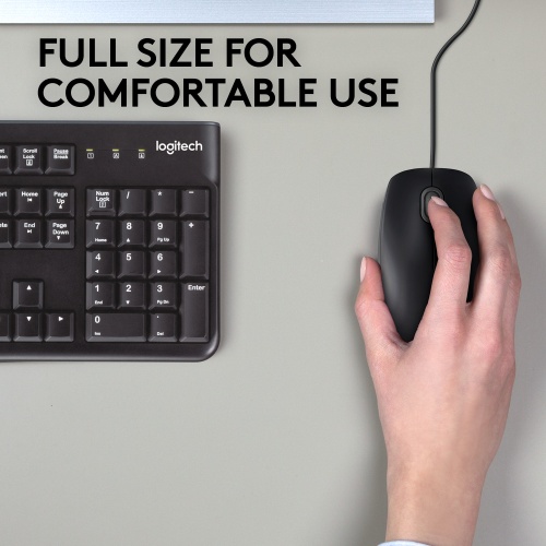 Logitech B110 Silent Laidinė pelė, USB-A, 1000 DPI, Juoda