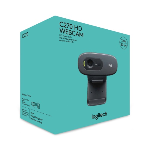 Logitech C270 HD Internetinė kamera, Dark Grey