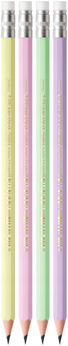 BIC Pieštukai su trintuku Evolution Pastel HB, 5 vnt. rinkinys, įvairių pastelinių korpuso spalvų