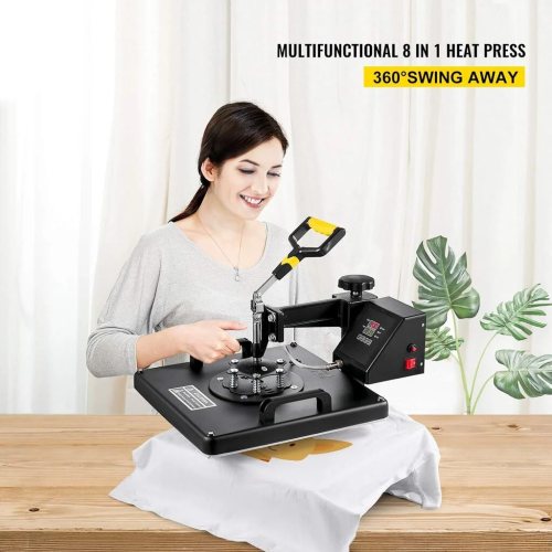 Vevor 8 in 1 Šilumos Presas, 220V, 1250W, 34-232 °C