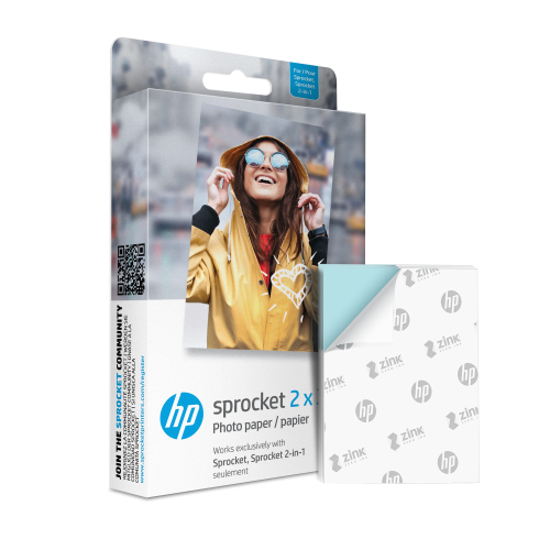 HP Sprocket 2x3'' 5x7.6 cm 50 Lapų Zink Sticky Fotopopierius