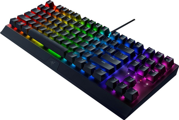 Razer Blackwidow V3 Tenkeyless Laidinė žaidimų klaviatūra, RGB LED, USB, US, Green Switch, Juoda