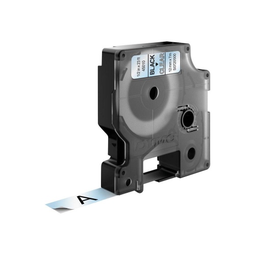 Dymo 45010 (S0720500) D1 Etikečių juostelė 12mm x 7m, Black on Clear
