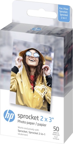 HP Sprocket 2x3'' 5x7.6 cm 50 Lapų Zink Sticky Fotopopierius