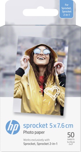 HP Sprocket 2x3'' 5x7.6 cm 50 Lapų Zink Sticky Fotopopierius