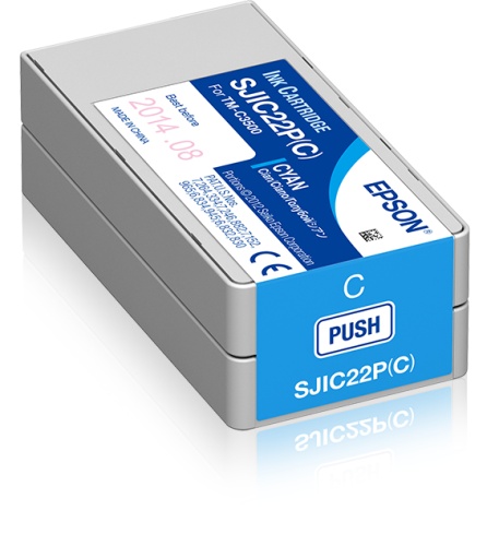 Epson SJIC22P(C) (C33S020602) Rašalinė kasetė, Žydra