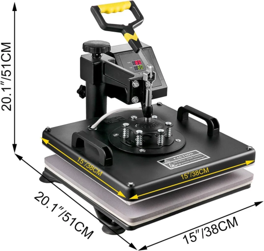 Vevor 8 in 1 Šilumos Presas, 220V, 1250W, 34-232 °C