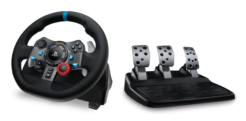 Logitech G29 Driving Force Žaidimų vairas ir pedalai + G435 Ausinės, skirta PC, PS3, PS4, PS5, Juoda
