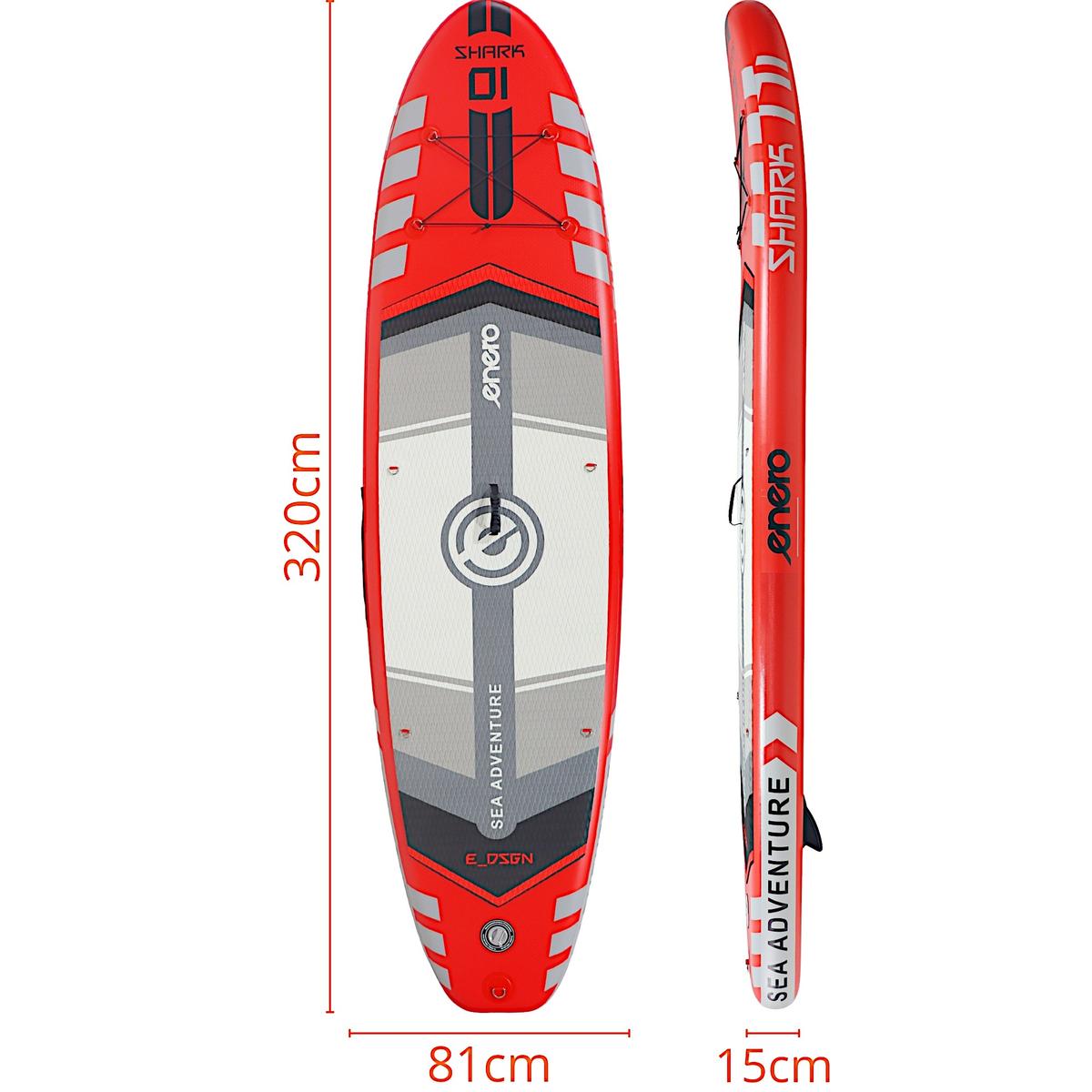 Rinkinys - Enero 320x81x15cm Shark Sup Sup Board 150kg Dmuched
