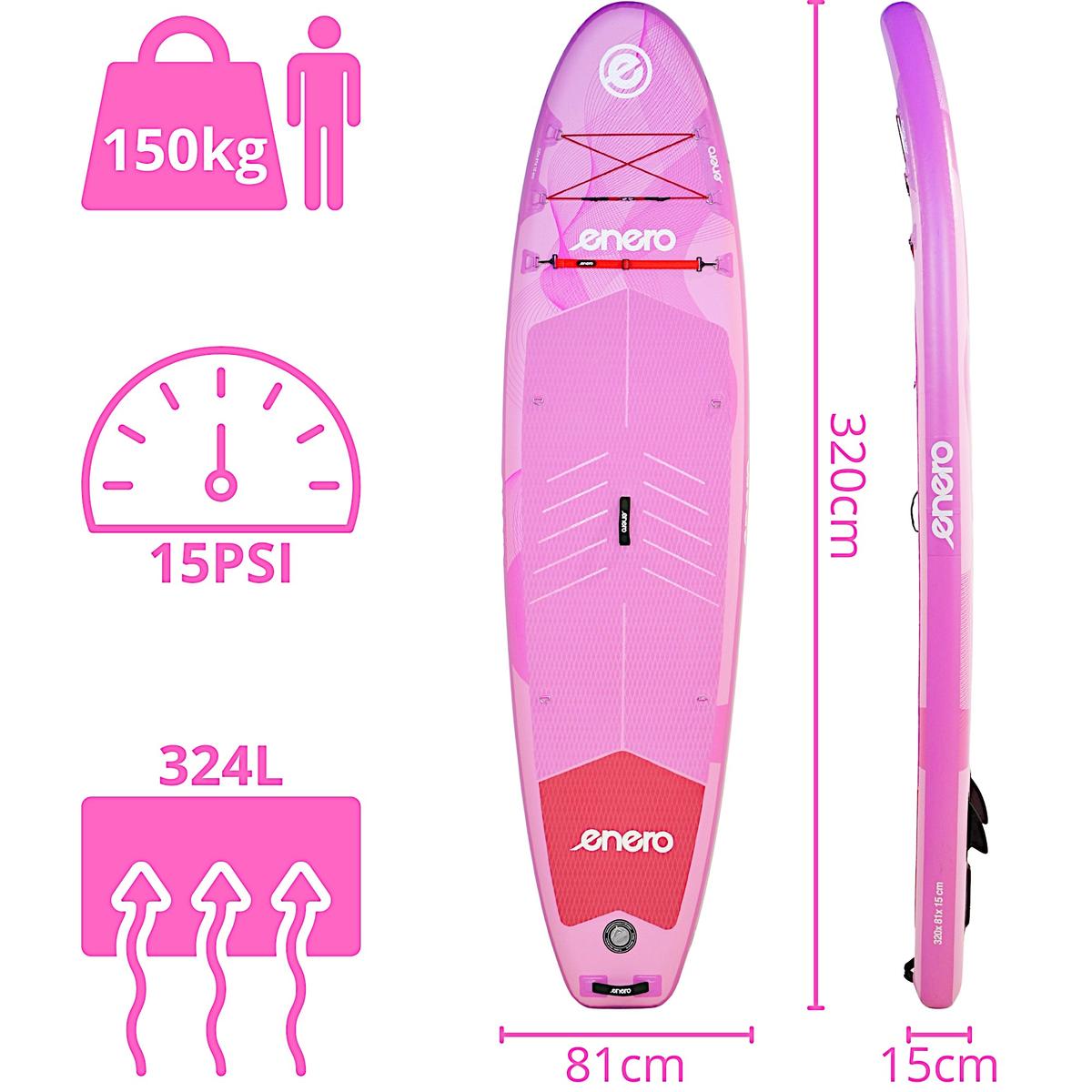 Rinkinys - Enero Sup 150kg Duchable 320x81x15cm