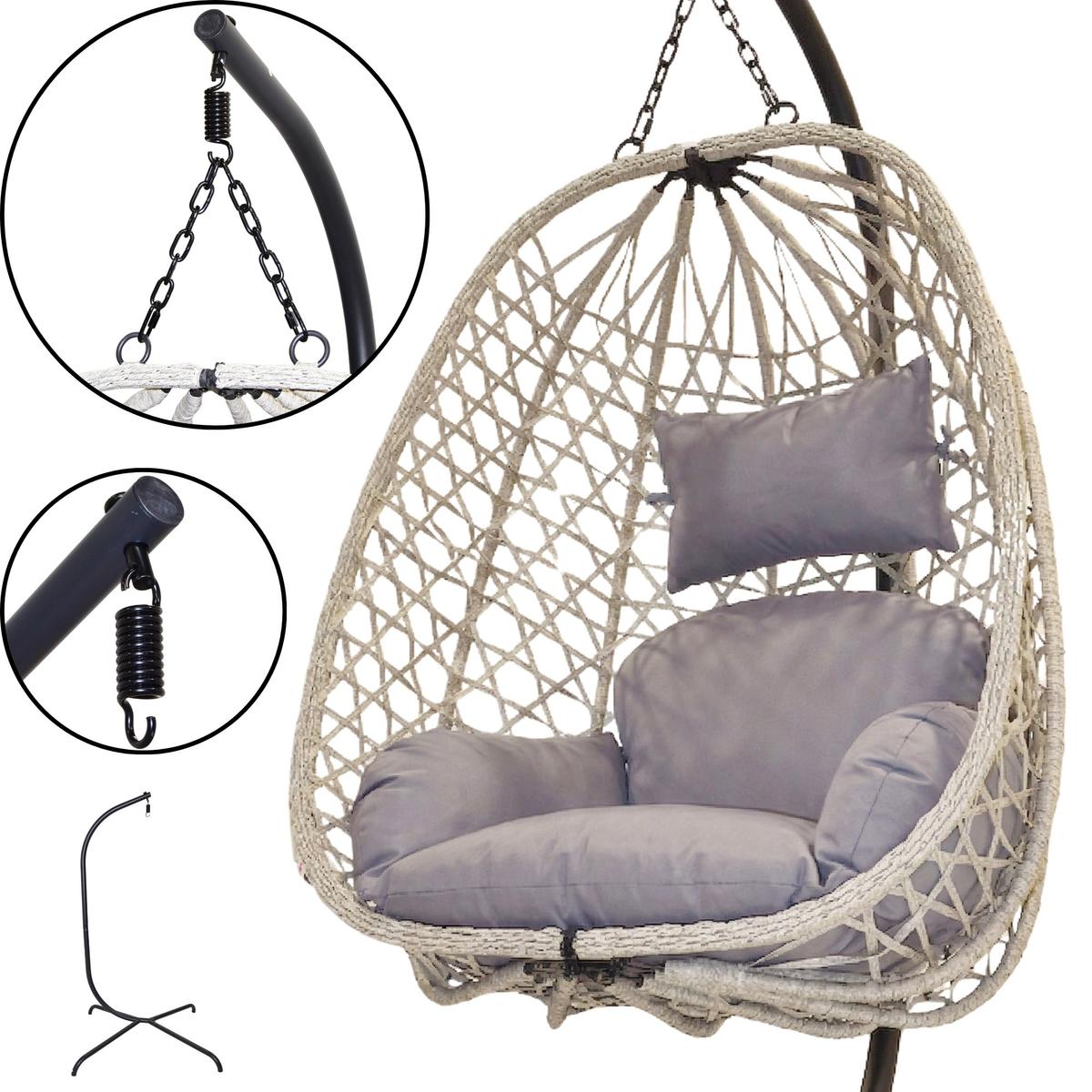 Cocoon Pakabinamas Fotelis Su Rėmu 195 Cm šviesiai Pilkas 120 Kg