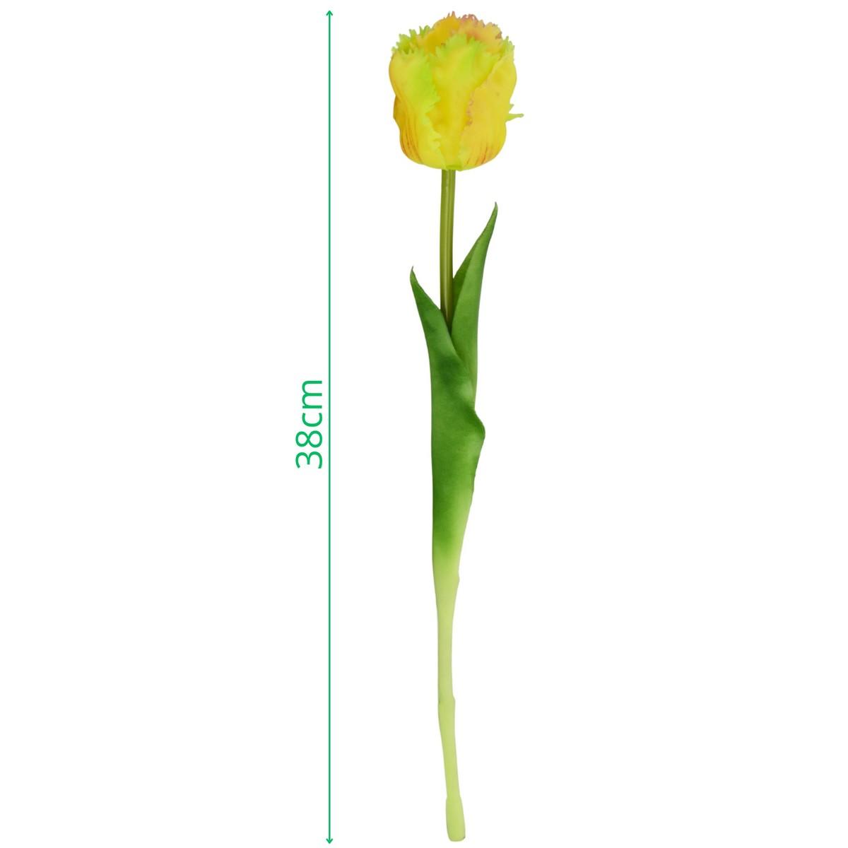 Tamsiai Geltona Tulpė 38 Cm Gyva Pavasario Dekoracija