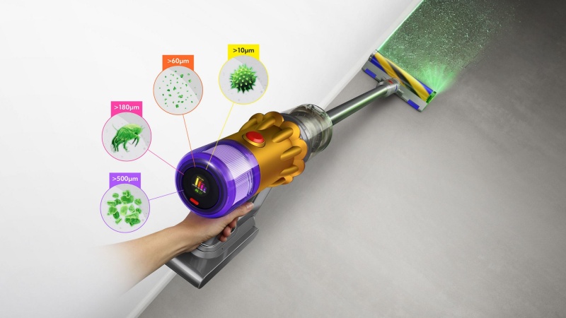 Dyson V12 Detect Slim Absolute (2023) Belaidis dulkių siurblys, Nickel/Yellow