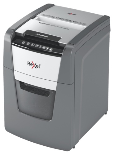 Rexel Optimum AutoFeed+ 100M Dokumentų naikiklis Micro-cut shredding 2x15mm P-5 34L 55dB, Grey/Black