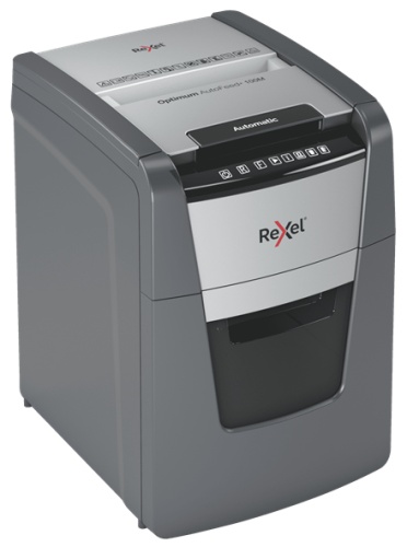 Rexel Optimum AutoFeed+ 100M Dokumentų naikiklis Micro-cut shredding 2x15mm P-5 34L 55dB, Grey/Black