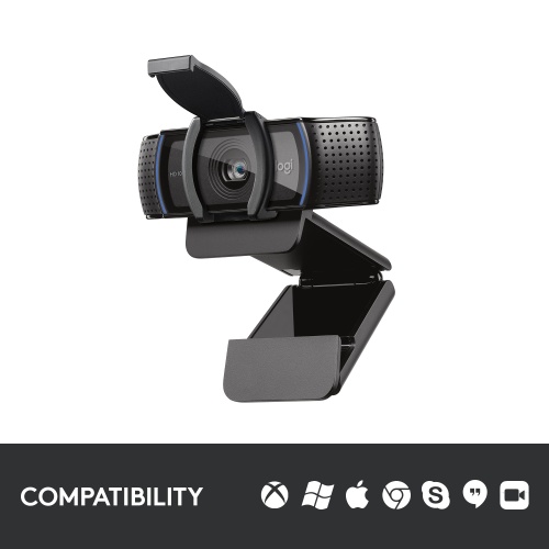 Logitech C920s PRO HD Internetinė kamera FHD 1920x1080, USB-A, Juoda