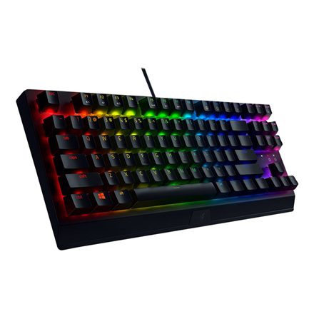 Razer Blackwidow V3 Tenkeyless Laidinė žaidimų klaviatūra, RGB LED, USB, US, Green Switch, Juoda