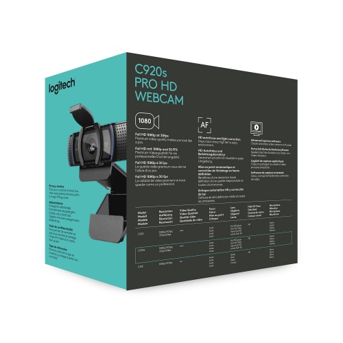 Logitech C920s PRO HD Internetinė kamera FHD 1920x1080, USB-A, Juoda