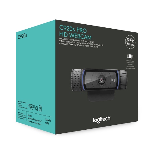 Logitech C920s PRO HD Internetinė kamera FHD 1920x1080, USB-A, Juoda