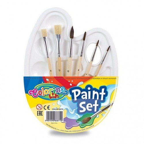 Paletės ir teptukų rinkinys Colorino Kids