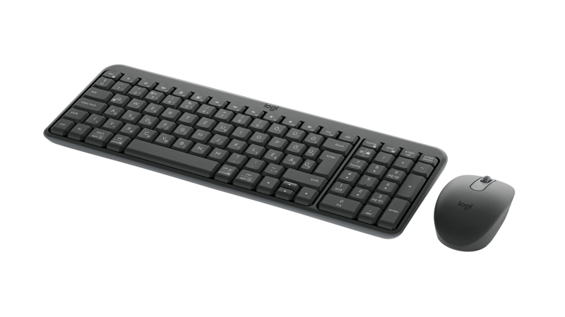 Logitech MK250 Compact Combo Belaidė klaviatūra + Pelė, Bluetooth, US Int, Graphite