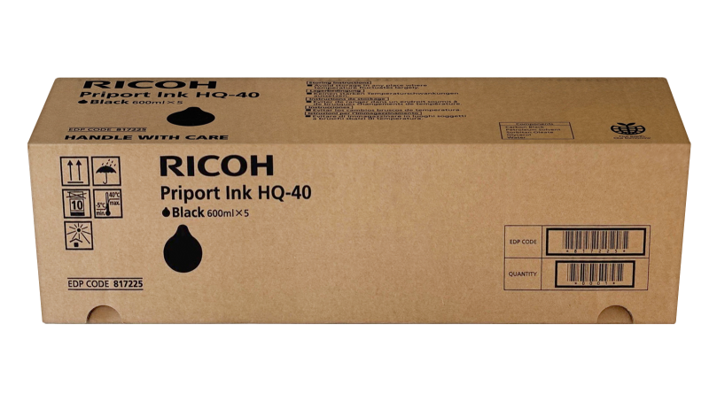 Ricoh Priport HQ-40 (817225) (5 vnt dėžutėje) Rašalinė kasetė, Juoda